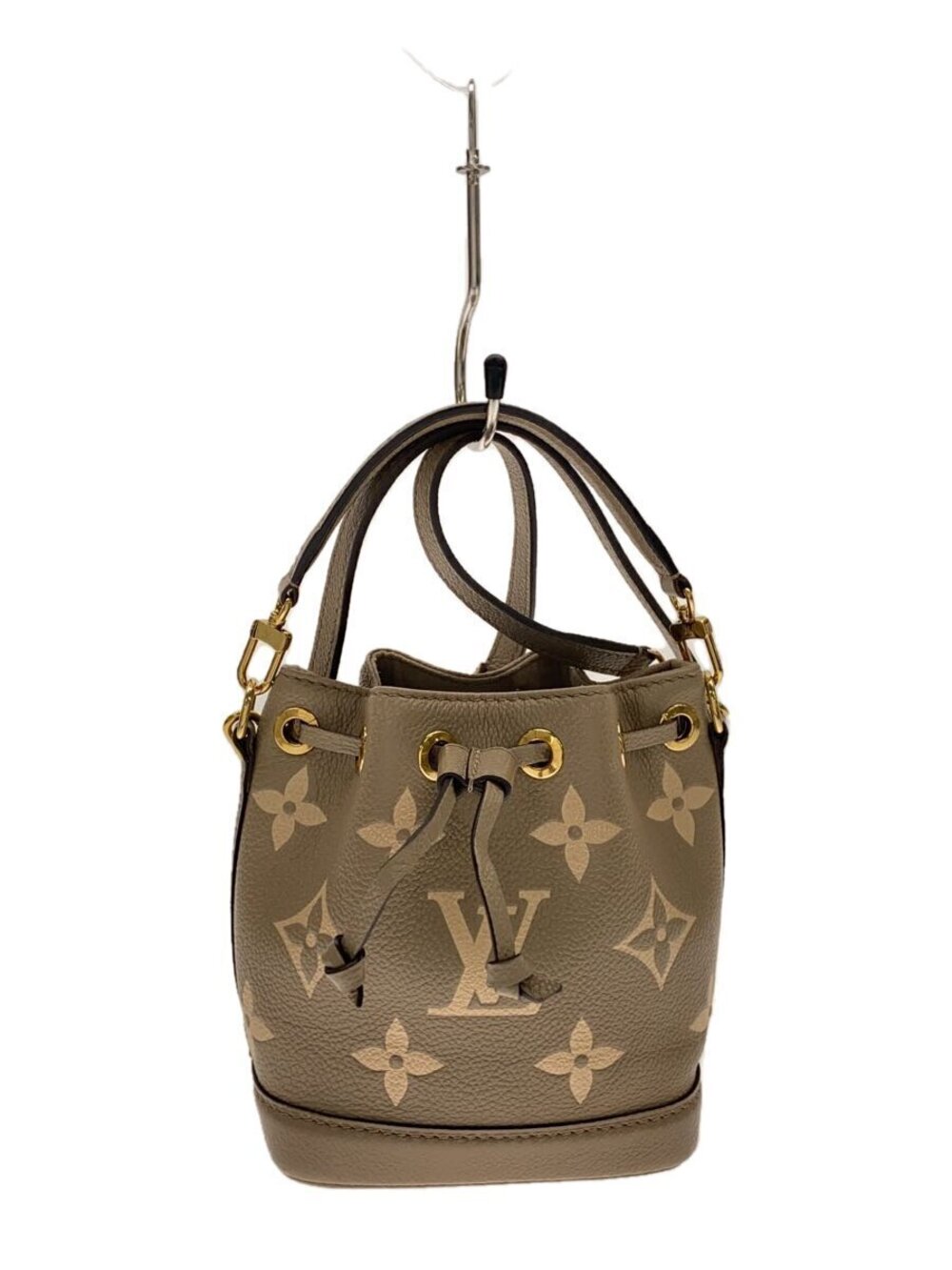 LOUIS VUITTON Noe Shoulder Bag Leather Beige Cream belt loop